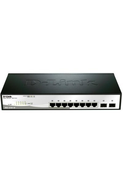 D-Link SWITCH SMART 8 porturi Gigabit + 2 sloturi SFP, carcasa metalica, rack...