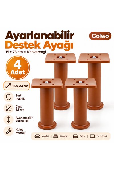 NUBLADO Golwo Ayarlanabilir Destek 15 Cm Kahverengi Mobilya Kanepe Koltuk Baz...