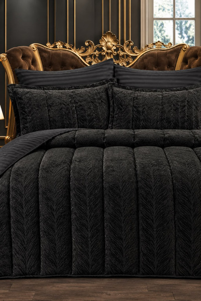 GOLDROOM HOME KADİFE CONFORT ÇİFT KİŞİLİK UYKU SETİ 3 PARÇA 230x240