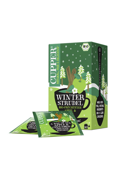 cupper Infuzie Organică de Iarnă cu Măr și Scorțișoară, 20 Plicuri