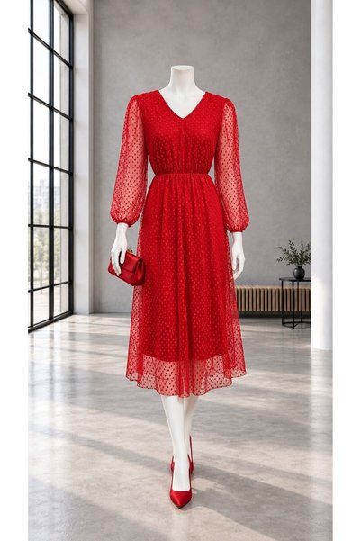 Generic Brand Rochie cu tutu cu buline V 583308