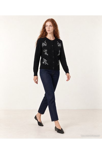 Yargıcı Regular Crew Neck Long Sleeve Cardigan
