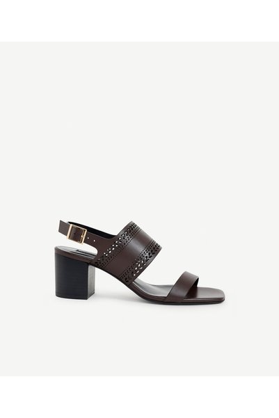 Yargıcı Laser Cut Leather Heeled Shoes