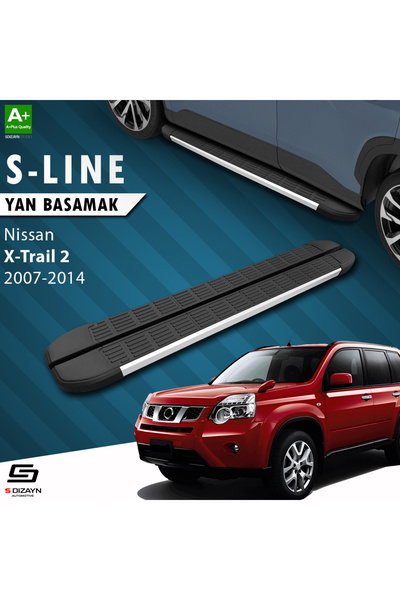 S Dizayn Nissan X-Trail ile Uyumlu T31 S-Line Aluminyum Yan Basamak 173 Cm 20...