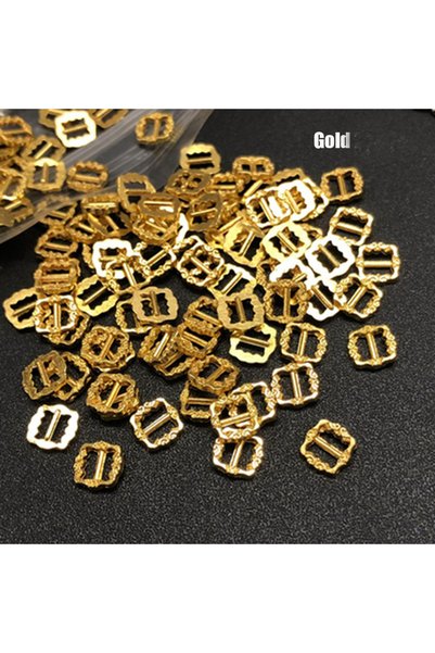 Choice 20pcs Gold 20Pcs Mini Doll Metal Buttons 7mm Tri-glide Belt Buckle for...