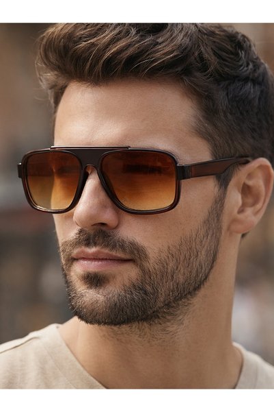 Révano Premium Retro Half-Rim Sunglasses for Men | UV Protection | Lightweigh...