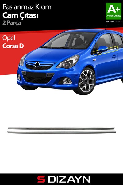 S Dizayn S-Dizayn Opel Corsa D ile Uyumlu Krom Cam Çıtası 2 Prç 2007-2014