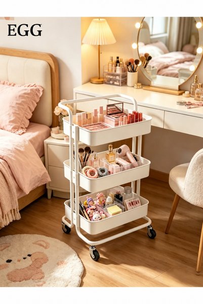 EGG 3-Tier Metal Wire Foldable Storage Shelf, Multi-Shelf Organizer for Home ...