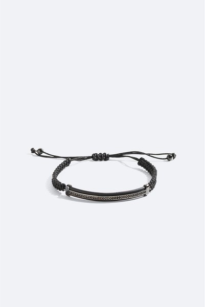 Avva Men's Black Zircon Stone Bracelet B009622