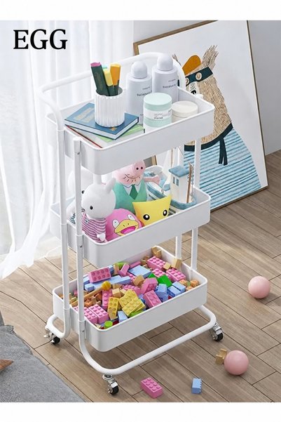 EGG 70001 Multi-use 3-tier Rolling Storage Cart Size 85 X 45 X 35