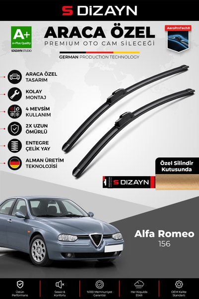 S Dizayn S-Dizayn Alfa Romeo 156 ile Uyumlu Ön Cam Silecek Seti 1997-2007 Pre...