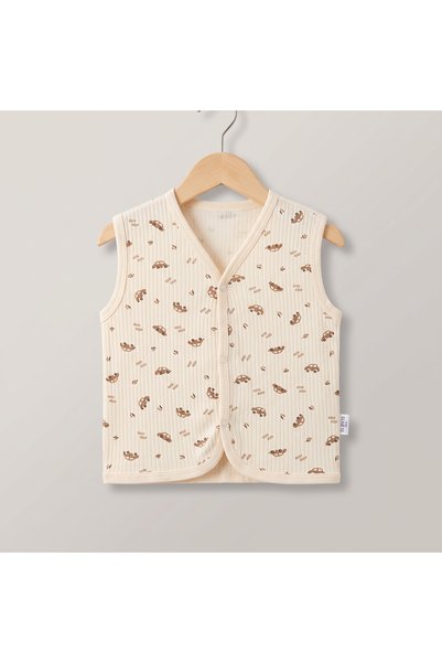 Fubuu Baby Arabalı Raporlu Penye Bebek Yelek %100 Pamuk 6 Ay, 9 Ay,12 Ay, 18 ...