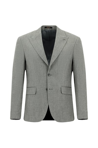Abdullah Kiğılı 7 Drop Slim Fit Tapered Cut Classic Striped Linen Blend Jacket