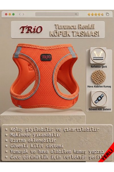 Trio طوق صدر للقطط والكلاب من نوع Air-Mesh للأنواع الصغيرة والمتوسطة، ناعم وق...