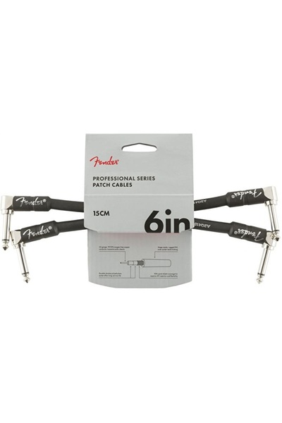 FENDER 0990820023 Professional 2-Pack L/L End Black Patch Cable (15cm) |   Pe...