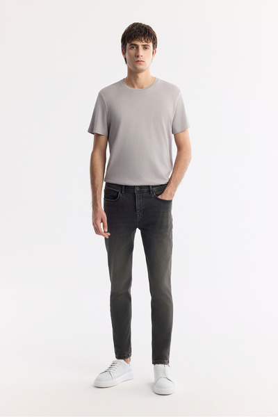 Avva Erkek Gri Klasik Bel Eskitme Yıkama Elastan Rio Skinny Fit Jean Pantolon...