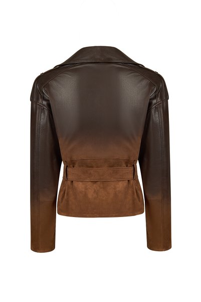 Derimod Soho Kadın Kahverengi Kısa Oversıze Biker Süet Deri Ceket 26WGD5920T7
