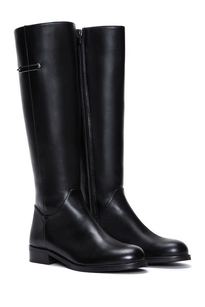 Derimod Kadın Siyah Fermuarlı Casual Çizme WF240008SV