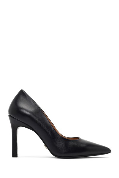 Derimod Women's Black Thin Heeled Leather Stiletto Af210001Dv