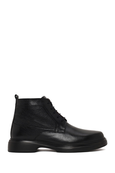 Derimod Men's Black Lace-Up Zippered Leather Casual Boots Wm770011Df