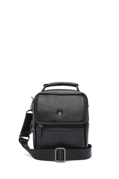 Derimod Men's Black Long Strap Leather Handbag 24Wbd3403Ft