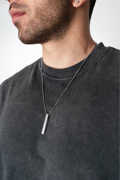 No Future Steel Bar Necklace Ft2267Gm
