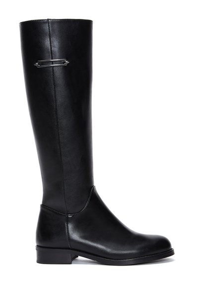 Derimod Women's Black Zippered Casual Boots Wf240008Sv