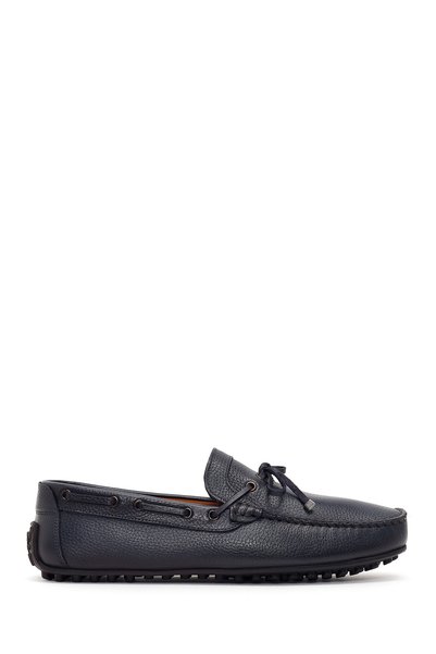 Derimod Men's Navy Blue Tasseled Leather Loafers 26Sfd7548Ft