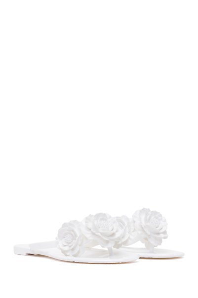 Derimod Weiße Blumen-Jelly-Hausschuhe für Damen 26SFE4976PV