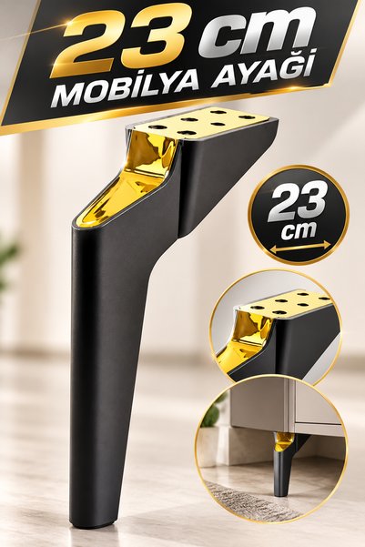 NZB Mobilya Yükseltici Kanepe Sehpa TV Ünitesi Koltuk Ayağı 23 cm Siyah Gold ...