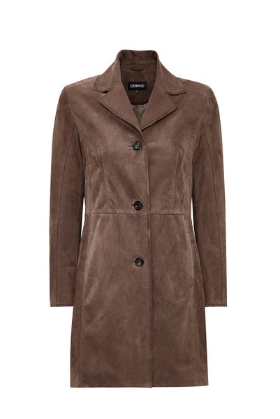 Derimod Tara Women's Mink Suede Leather Coat 25Wgd533310