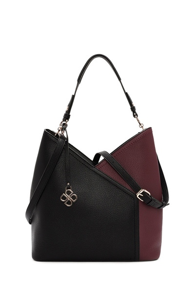 Derimod Women's Black Short and Long Strap Shoulder Bag Wb150020Sv