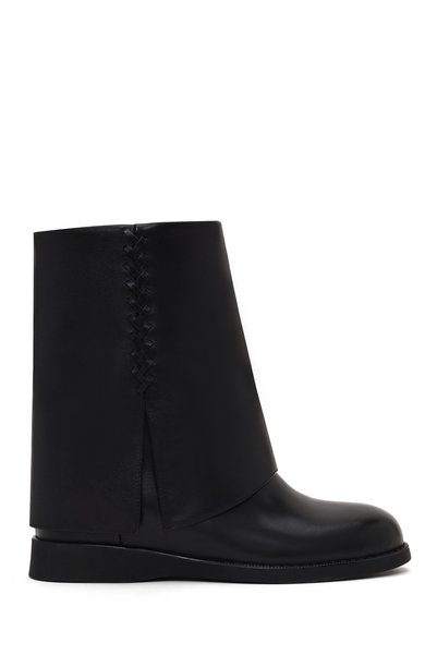 Derimod Women's Black Leather Boots Wf530024Dv