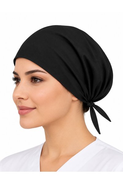 İŞ MARKETİM Aşçı Bonesi Siyah Bağlamalı Unisex Profesyonel Mutfak Şef ve Garson Bonesi