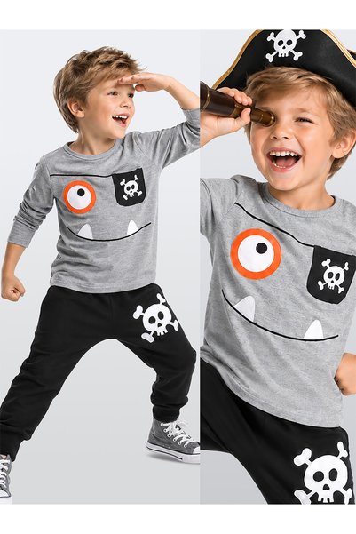 Denokids Happy Pirate Boys Comfortable T-Shirt Pants Set