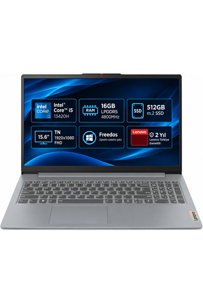 LENOVO IdeaPad Slim 3 15IRH8 i5-13420H 16 GB 512 GB SSD 15,6" FHD FreeDos