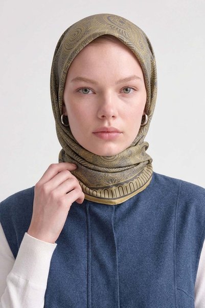 Levidor Marvella Scarf with Ethnic Pattern, Yellow