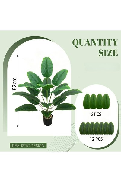 Choice 2PCS 18 Leaves 2pcs Artificial Banana Trees with 48 Realistic Tropical...