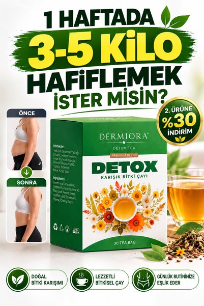 Zayıflama Etkili-Yağ Yakıcı1 Bitkisel Özel Formül Detox Karışımlı Kinoalı Form Çayı