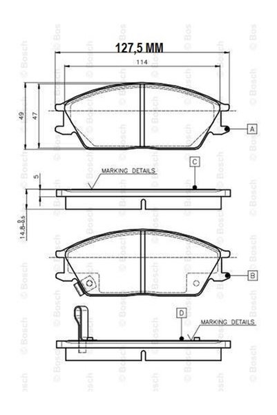Bosch Disk Balata Hyundai Accent, Pony, Excel, Getz, Subaru, Honda Accord Ön -
