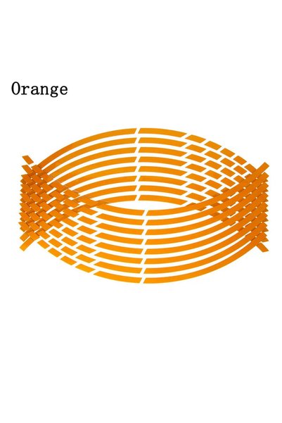 Choice6 Orange 16Pcs Motorcycle Car Tire Decals Trim Strips Universal Reflect...