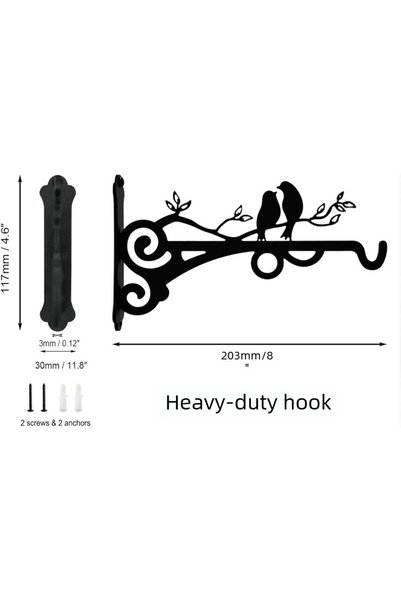 Choice 1PC Black 1PC Bird Metal Wall Hooks Flower Pot Support Practical Hangi...