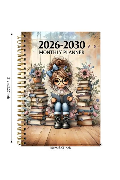 Choice HHB-A0-196 2026 To 2030 Five Year Planner Spiral Notebook Goal Trackin...