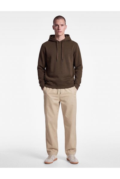 Koton Raised Long Sleeve Basic Hooded Sweatshirt
