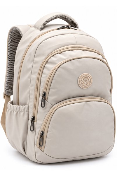 Bevitton Unisex Bej Su Geçirmez Kumaş Okul Çantası Günlük Okul Sırt Çantası 3...