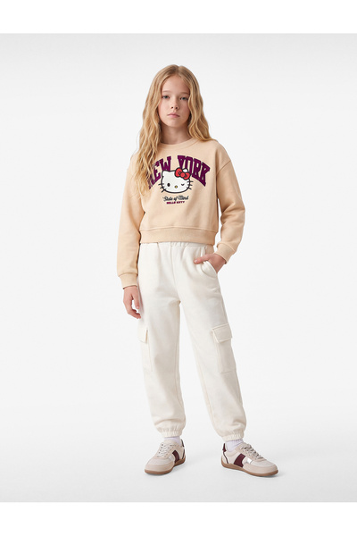 Koton Hello Kitty Printed Hooded Long Sleeve Crew Neck Licensed Sweatshirt