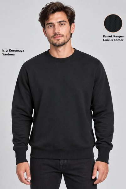 Freemen Hanorac negru pentru bărbați, model Basic Slim Fit