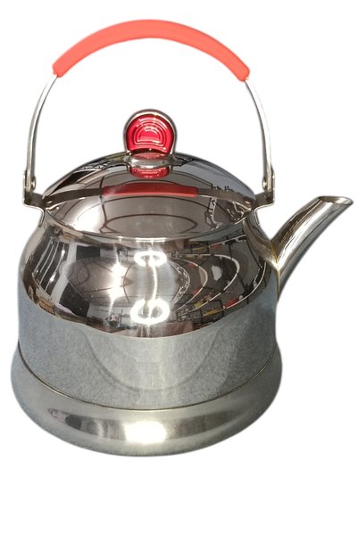 Akdeniz Linda Üstten Tutmalı Kırmızı Silikon Kulplu Tekli Demlik 1,5 Litre