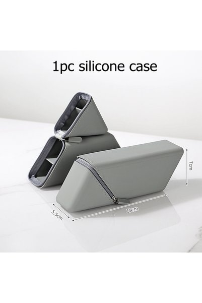 Choice3 Grey Silicone Pencil Case Foldable Large Capacity Pencil Case Expanda...