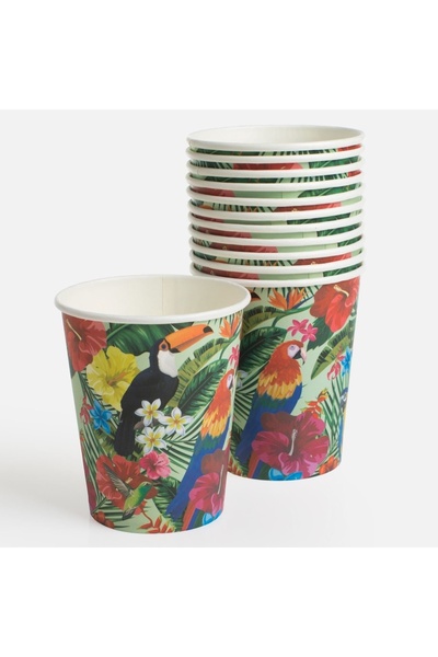 Baloane Vesele Set of 12 Aloha Summer Tropical Party Glasses – 240 ml